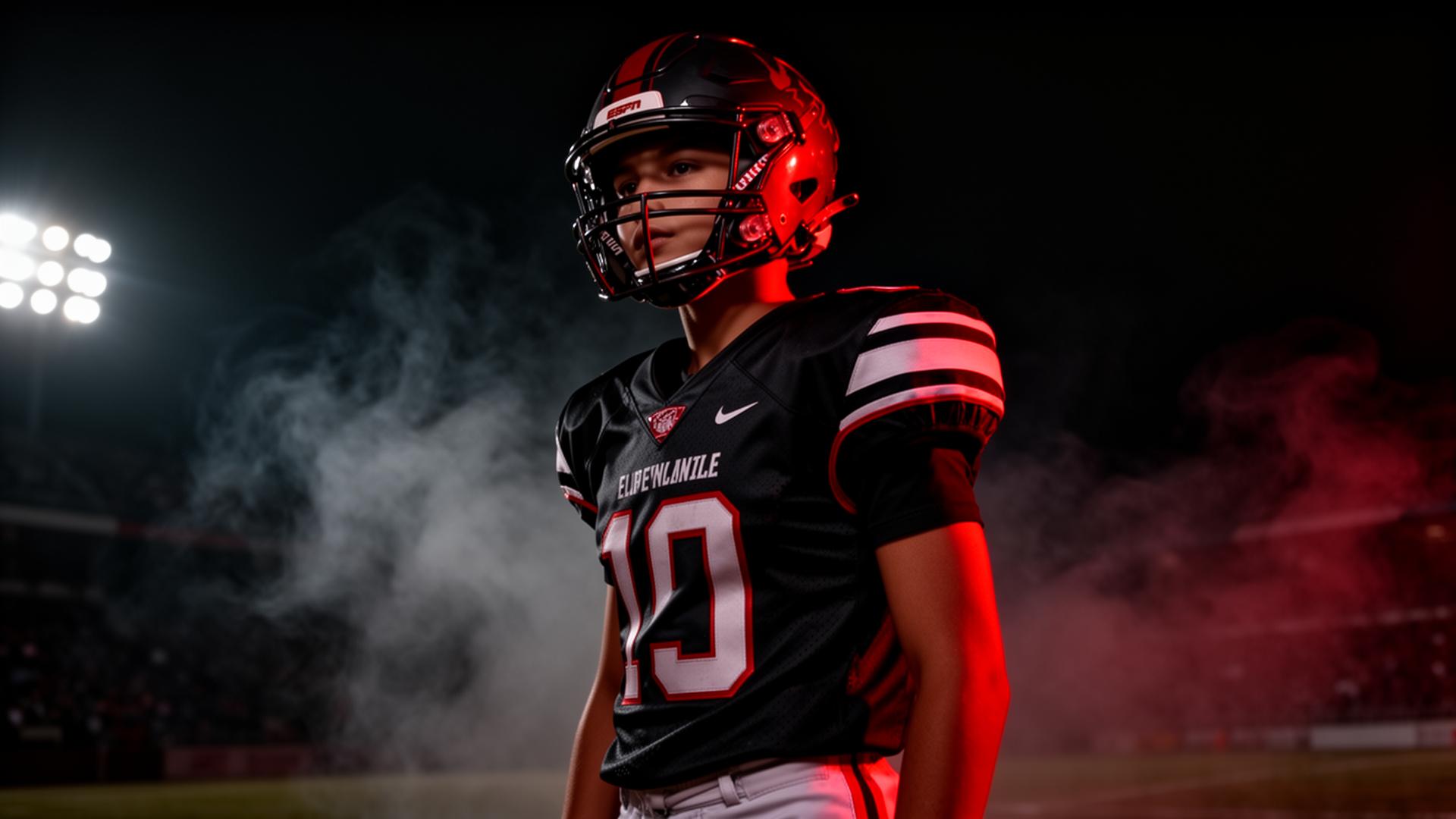 Elite athlete under stadium lights